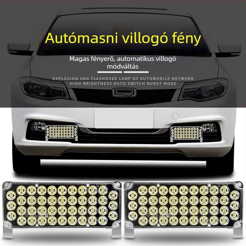 LED figyelmeztető fény teherautók és utánfutók számára – erős stroboszkóp jelzés, hátsó ütközés elleni, mentő járművekhez