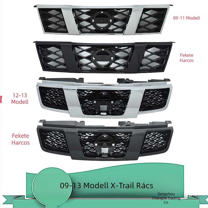 Nissan X-Trail (2009-2013) első grille, fémből, radiátorhoz szerelve