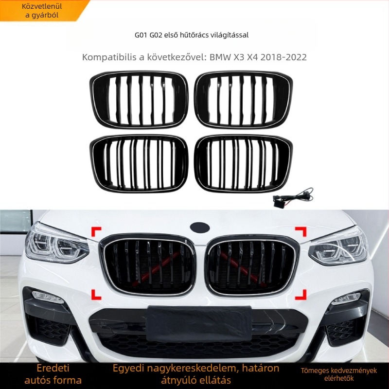 LED megvilágított hűtőmaszk BMW X3 G01 / X4 G02 (2018–2022)