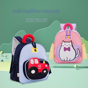 Autó mintás óvodai hátizsák nylonból, vízálló, görbes vállpántok, uniszex