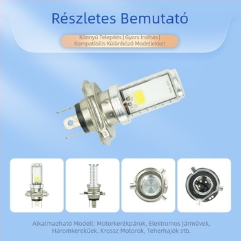 Motorkerékpár LED fényszóró H4, alumínium ház, IP67, 1500LM, 8-80V