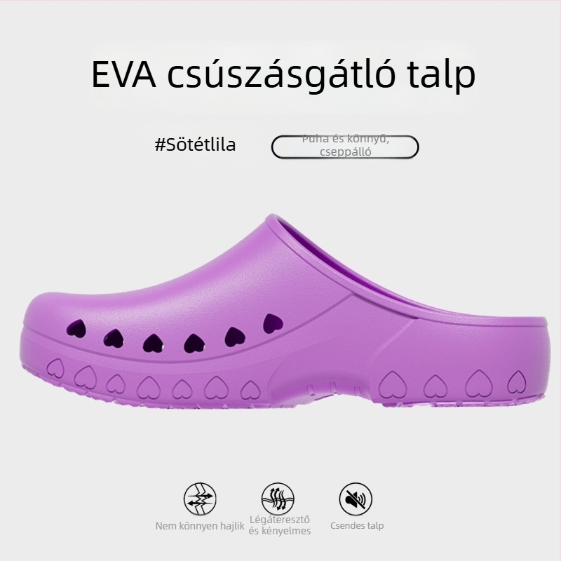 Műtőbe való papucs férfiaknak – csúszásmentes, zárt orr, antistatikus, EVA felső és EVA talp, injekciós öntésű talp