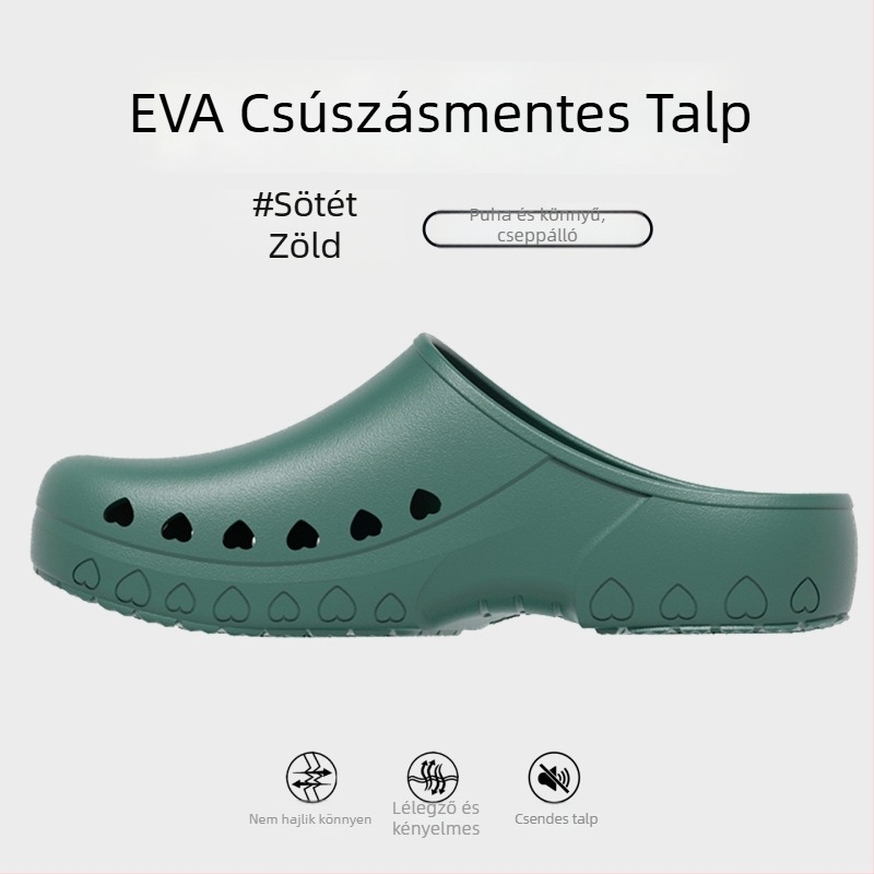 Műtőbe való papucs férfiaknak – csúszásmentes, zárt orr, antistatikus, EVA felső és EVA talp, injekciós öntésű talp