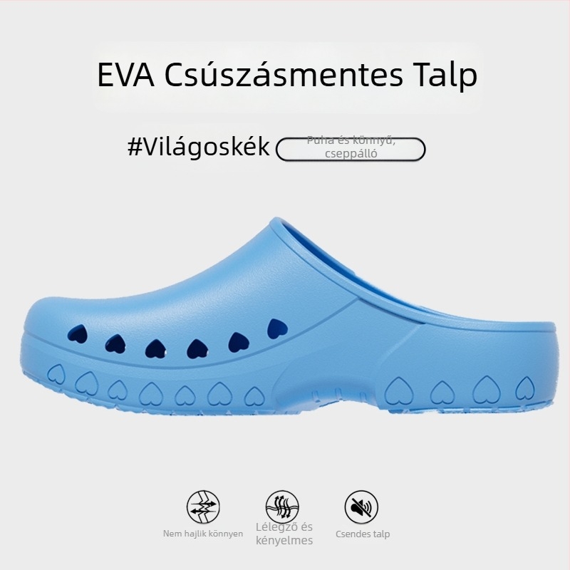 Műtőbe való papucs férfiaknak – csúszásmentes, zárt orr, antistatikus, EVA felső és EVA talp, injekciós öntésű talp