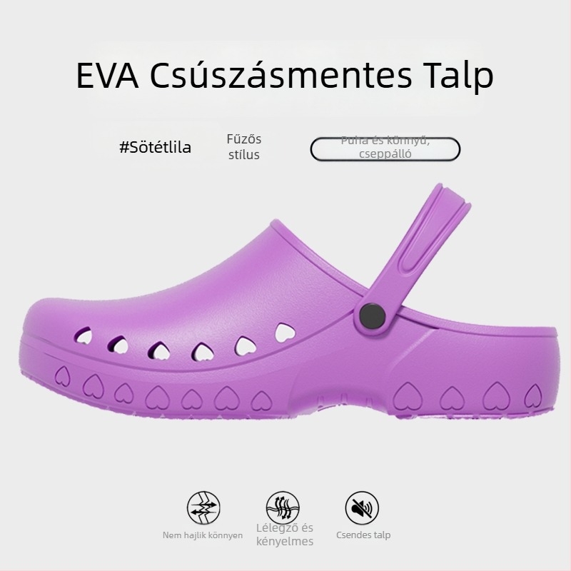 Műtőbe való papucs férfiaknak – csúszásmentes, zárt orr, antistatikus, EVA felső és EVA talp, injekciós öntésű talp