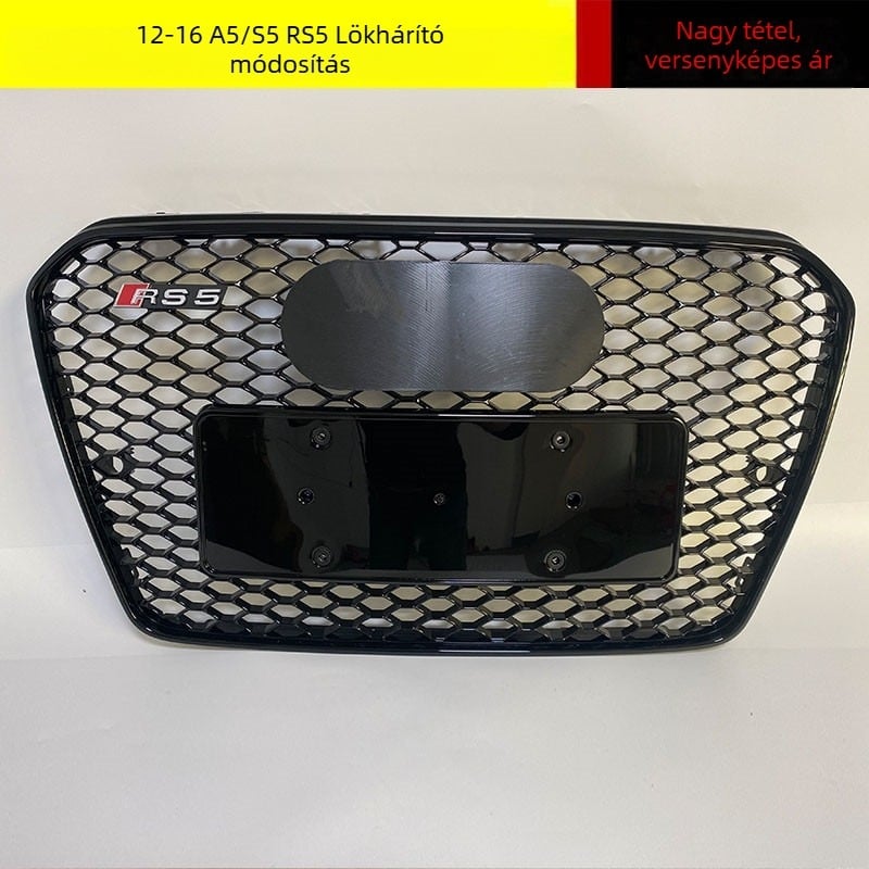 Audi A5/S5 RS5 honeycomb rács, ABS műanyag, szerelés a lökhárítóra, kompatibilis 2012–2016-os modellekkel, súly 3 kg