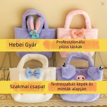 Plüss baba — nyúlszőr, PP pamut töltés, OEM logó testreszabás, gyerek hátizsák kiegészítő