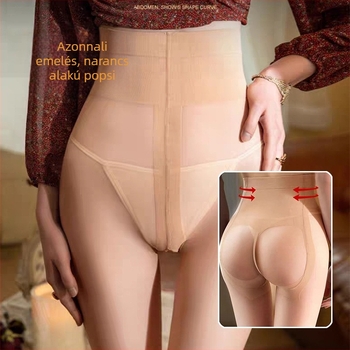 Női fenékemelő harisnya, ultra vékony, 5D nylon velúr anyag, bikini szabás