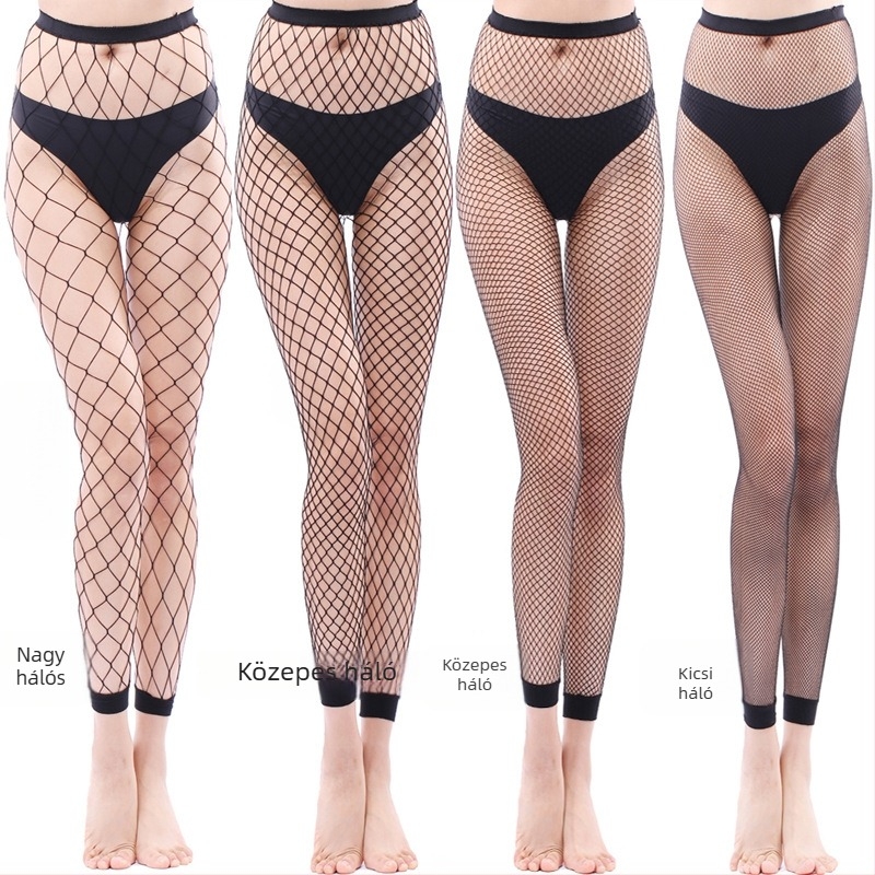 Nylon harisnya hálós mintával, emelő és formázó hatás, közepes vastagság