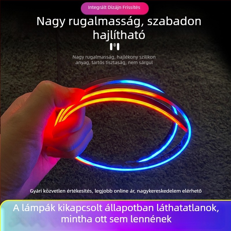 Átlátszó akril LED ambient világítás az autó belső téréhez, körbefogó megvilágítás, vezeték nélküli, hangvezérlés alkalmazáson keresztül