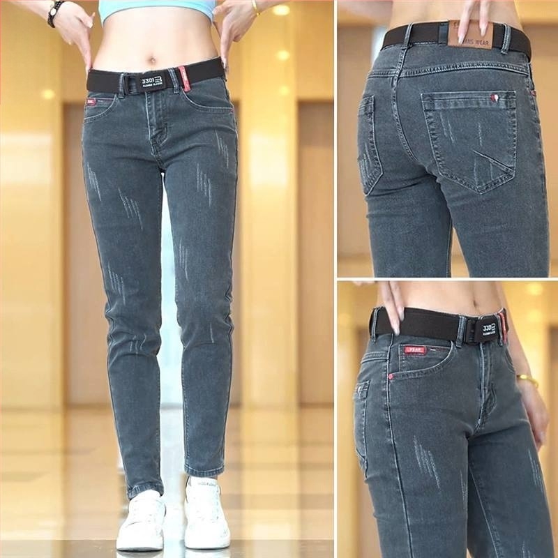 Férfi rugalmas farmernadrág, slim-fit, mindennapi, téli meleg, hosszú nadrág