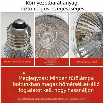 Termosztátos fűtő lámpa madarak számára – keltetésre fürjök, csibék és papagájok