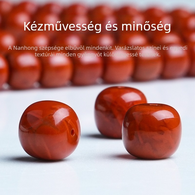 Kiegészítők: kézzel készített achát hengeres gyöngyök lángmintával