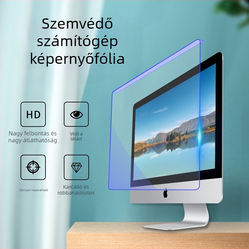 Kékfény elleni kijelzővédő 24 hüvelykes Apple iMac all-in-one-hoz, ragasztó nélküli, szemvédő