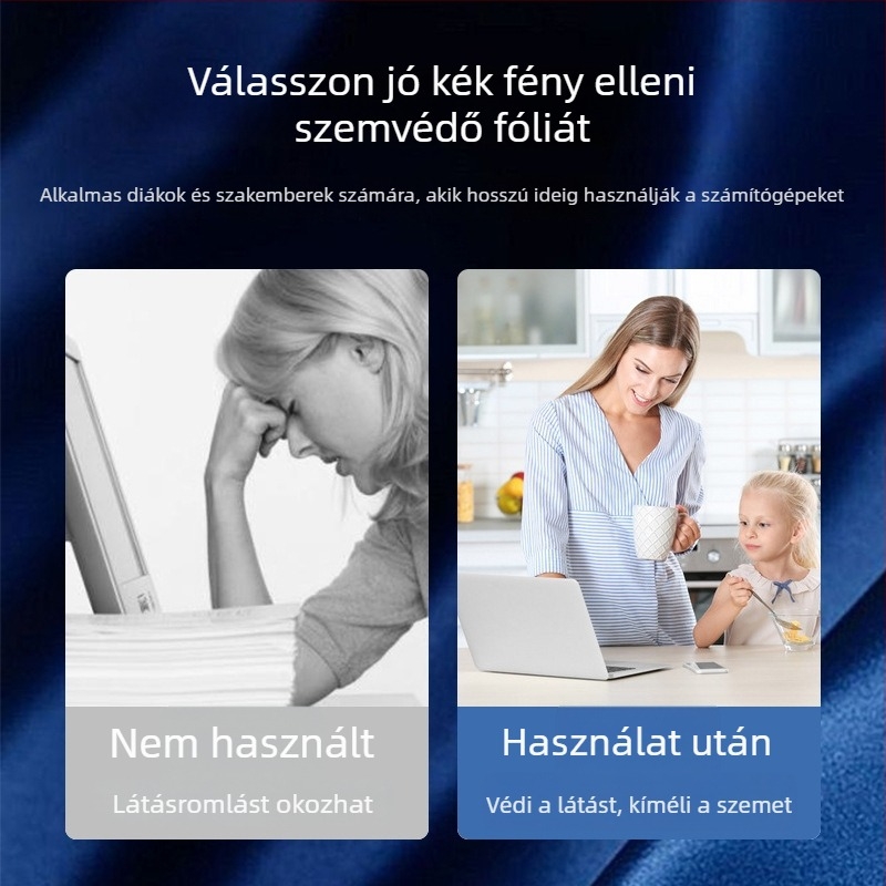 Kékfény elleni kijelzővédő 24 hüvelykes Apple iMac all-in-one-hoz, ragasztó nélküli, szemvédő