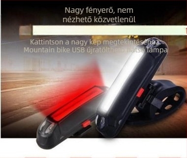 Yating USB-töltésű hátsó lámpa kerékpárhoz, mountain bike-hez, LED riasztófénnyel