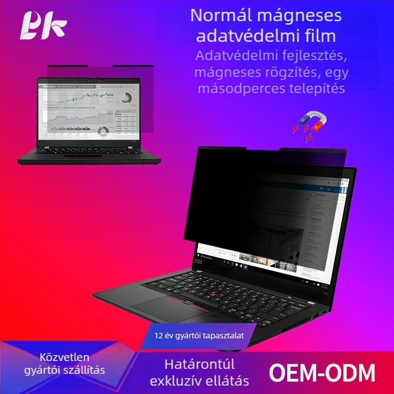 Mágneses képernyővédő fólia noteszgépekre és táblagépekre | PET anyag | levehető kivitel