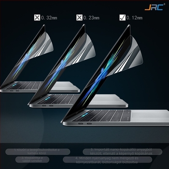 JRC PET képernyővédő fólia MacBook Pro és MacBook Air számára, HD átlátszó