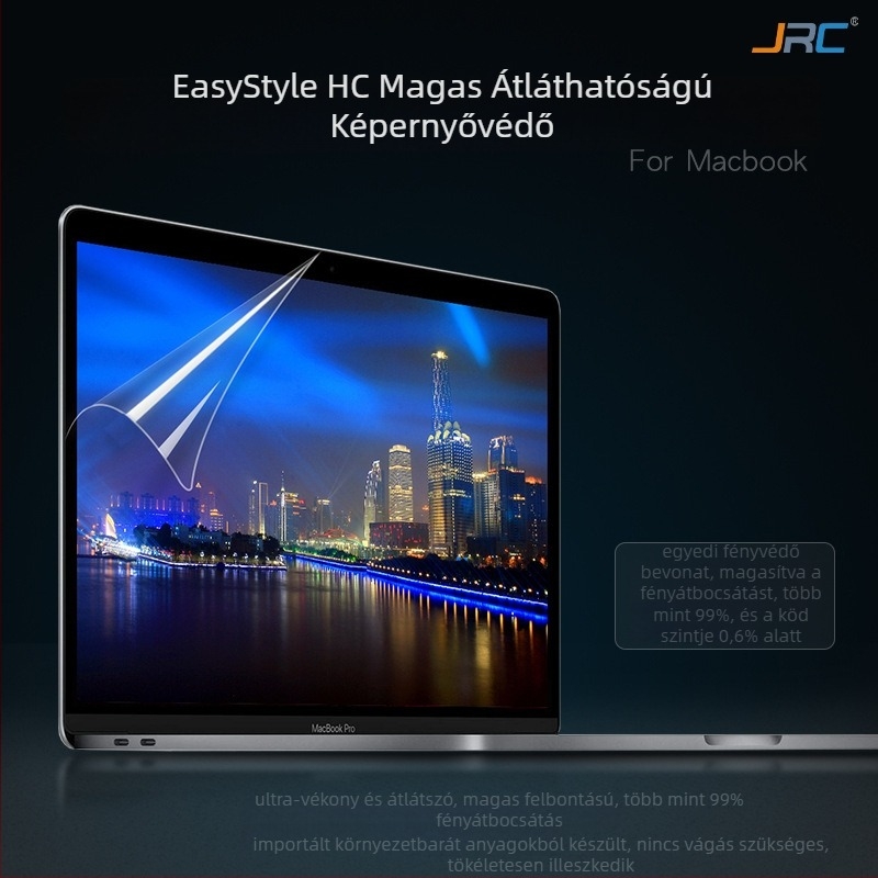 JRC PET képernyővédő fólia MacBook Pro és MacBook Air számára, HD átlátszó