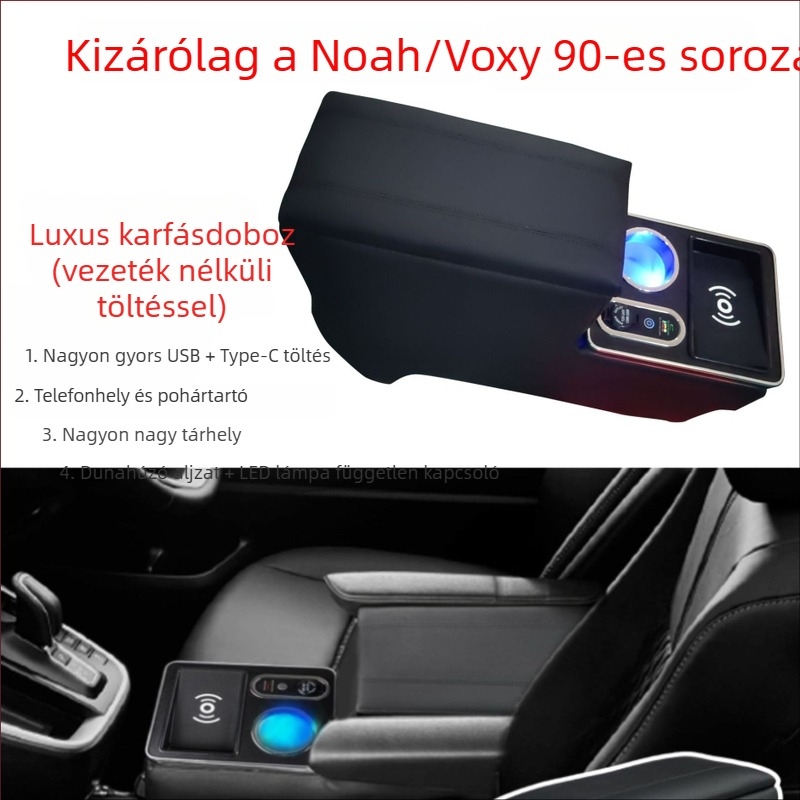 Központi konzol tároló doboz – fa kivitel, Toyota Noah/VOXY 70/80/90/95 Series-hez illeszkedik, 6 kg, testreszabott feldolgozás