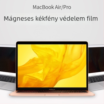 PET kijelzővédő fólia MacBook Pro 13 és MacBook Air számára, anti-kékfény, mágneses rögzítés