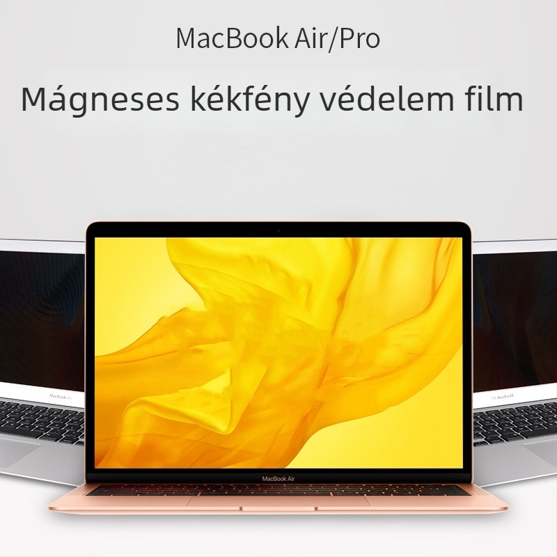 PET kijelzővédő fólia MacBook Pro 13 és MacBook Air számára, anti-kékfény, mágneses rögzítés