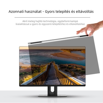 Függő magánélet-panel számítógép-monitorokhoz; kékfény elleni magánéletvédő film; anyag: szilikon-PET; bevonati folyamat; alkalmas asztali és hordozható monitorokra