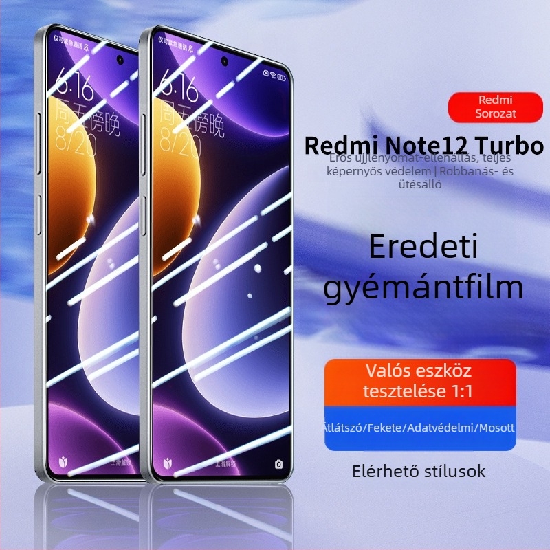 Mobiltelefon előlapi kijelzővédő — edzett üveg, előloldali fólia, Blue Deep