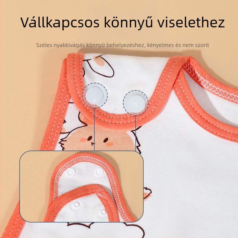 Pamut baba hálózsák tavasz-nyárra, ujjatlan, hideg elleni védelemmel