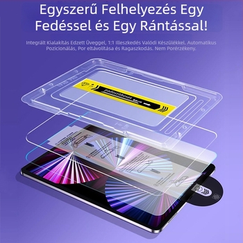 Edzett üvegből készült kijelzővédő iPad Pro 11, iPad Air 6, iPad 9 és iPad Mini 6 számára – teljes fedés, ütésálló védelem