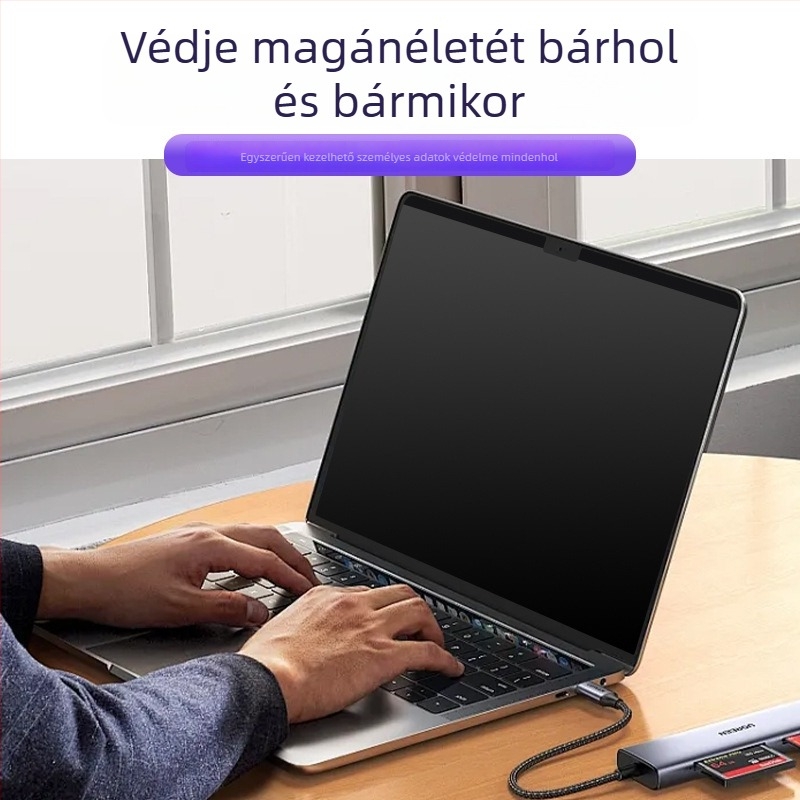 Apple MacBook Air M4/M5 képernyővédő – Snap-on, Anti-Blue Light, Anti-Peep, PET/PVC bevonat