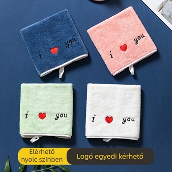 Gyermekeknek szóló korall plüss törölköző, négyzet alakú, gyors nedvszívás 0-5 s, 50 g, logó nyomtatás