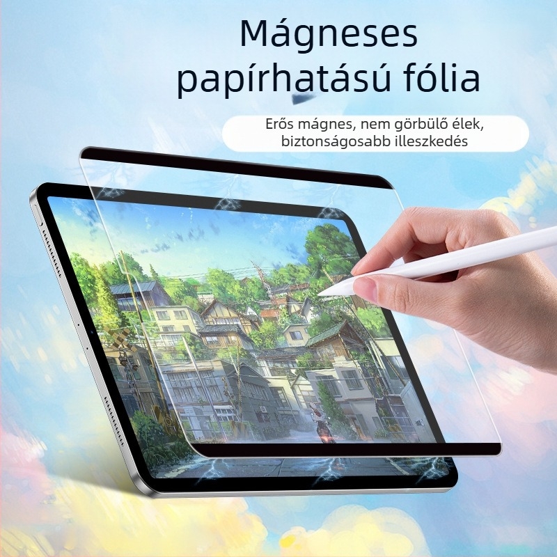 Mágneses matt írás és rajz fólia iPad 9, iPad Pro 11 és iPad Air 6 készülékekhez, levehető, 9,7 hüvelykes