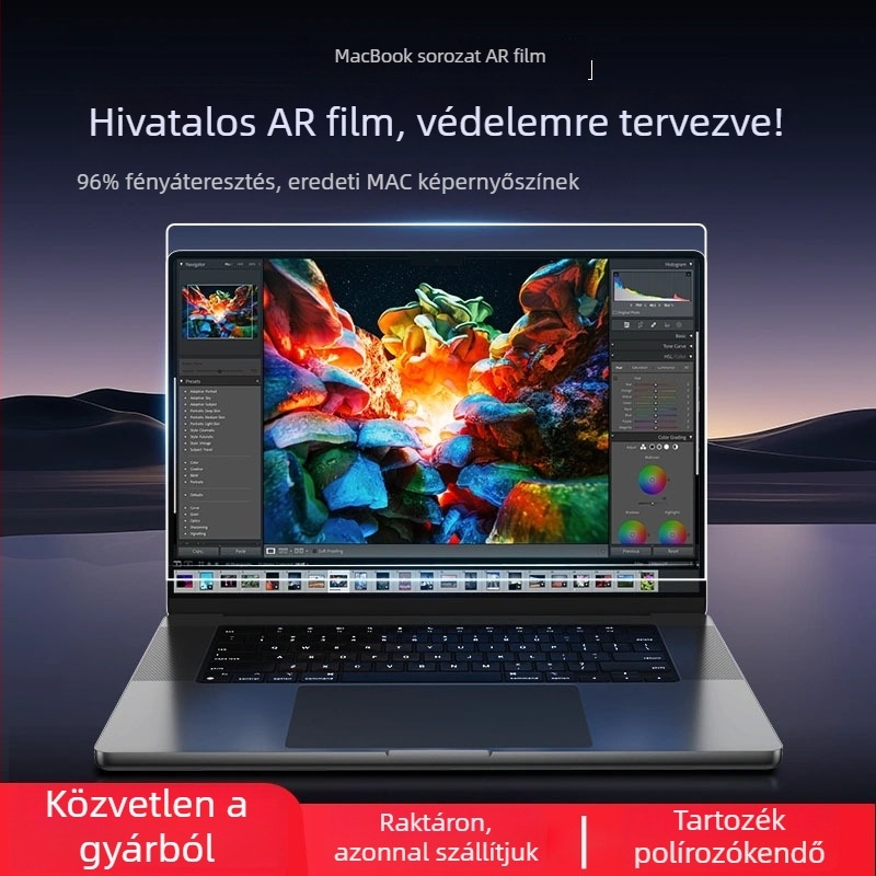 MacBook Pro/Airhoz AR tükröződésmentes kijelzőfólia – fejlett, tükröződésmentes, ujjlenyomat-mentes