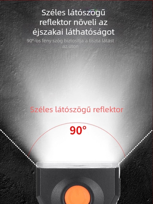 Kerékpár első lámpa éjszakai tekeréshez – vízálló, nagy fényerejű, hegy- és országúti kerékpárokhoz, Sky Leopard márka