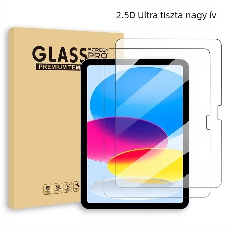 Edzett üveg kijelzővédő iPad Pro 11, 12.9 és 10.2 modellekhez, ívelt élekkel, HD, Air 6