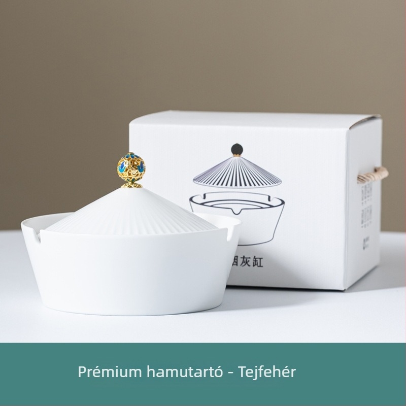 Hamutál kerámiából fedővel, retro-modern stílusú, otthonra és irodára egyaránt (Anyag: kerámia; Stílus: modern művészet; Súly: 800 g; Logónyomás: elérhető; Minőség: első osztályú)