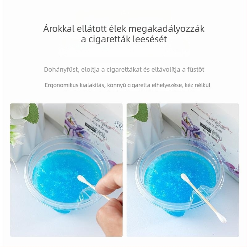 Egyszer használatos autóhamutartó anti-szóródó hamu kialakítással, modell A20221022, műanyag, tömeg 100 g, márka Mudius