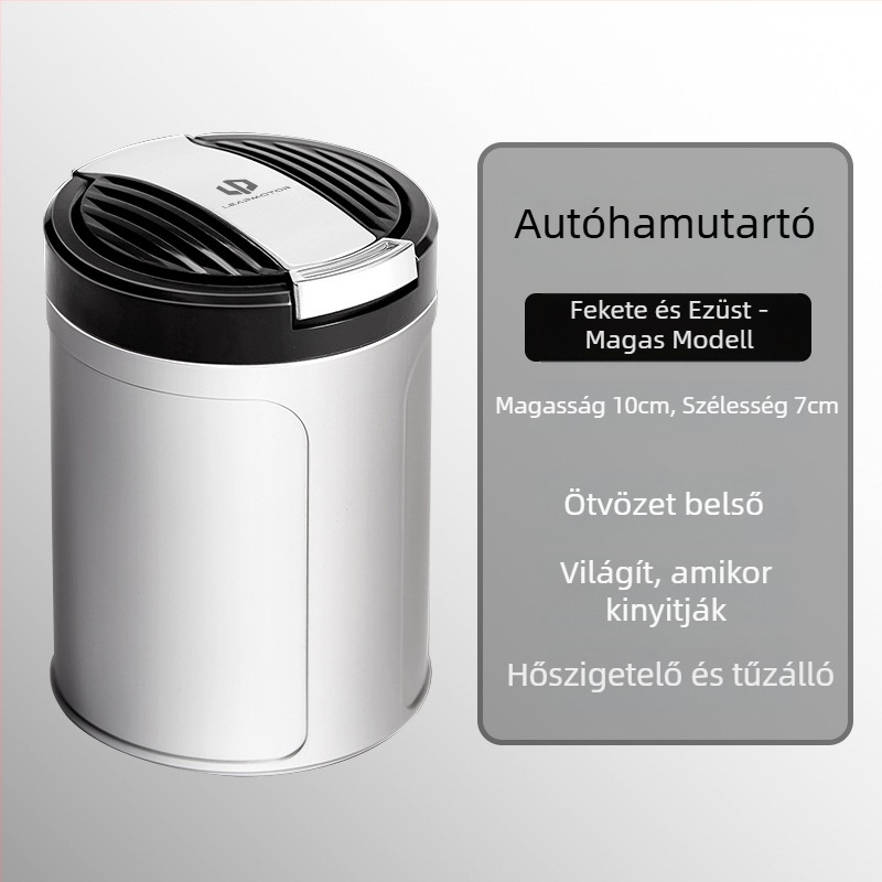 Autóhamutartó Car domain modell 005, fedővel és LED világítással, műanyagból, 200 g, kettős használat otthonra és az autóban