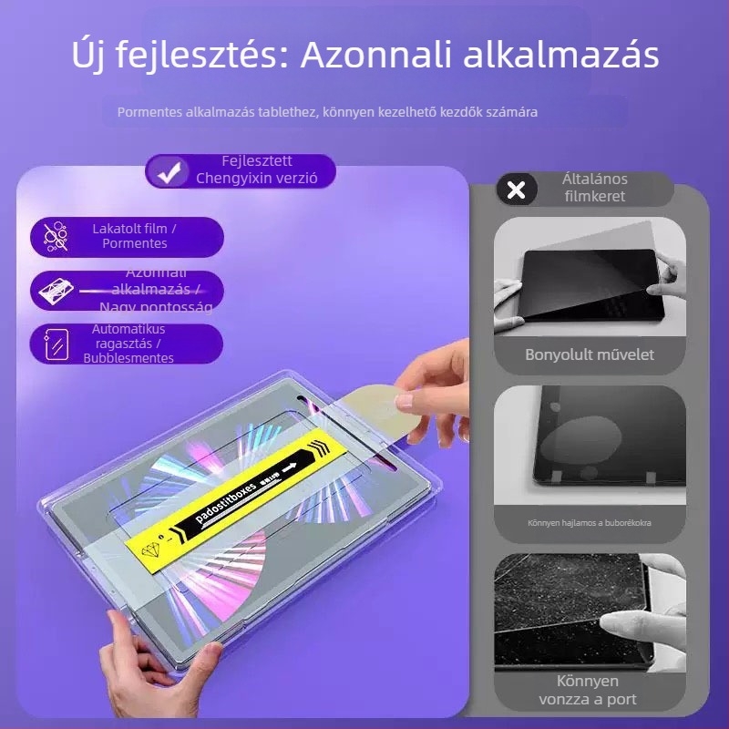 Edzett üveg kijelzővédő fólia iPad Pro 13 hüvelykhez – teljes lefedettség, anti-ujjlenyomat, anti-kék fény, porálló