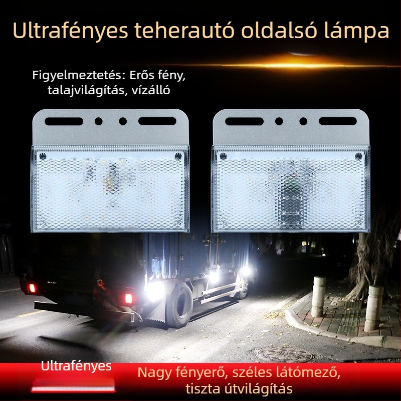 Kamion oldalsó vetítő jelzőfénye, LED környezeti világítás, figyelmeztető fény magas fényerővel