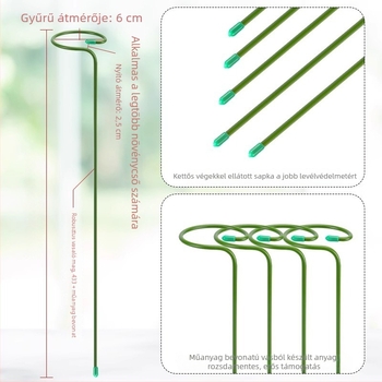 Anti-tip tartó növényekhez – vasból, műanyag bevonattal, virágtartó állvány