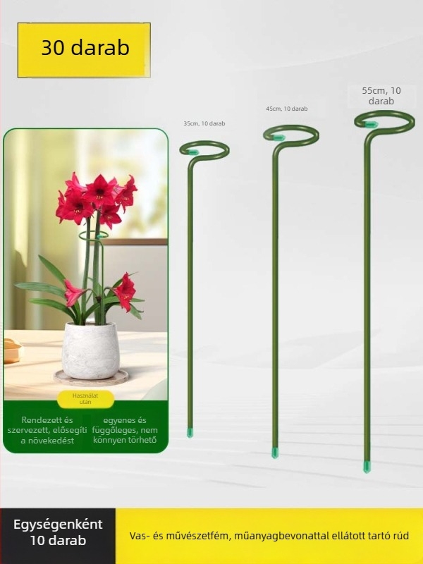 Anti-tip tartó növényekhez – vasból, műanyag bevonattal, virágtartó állvány