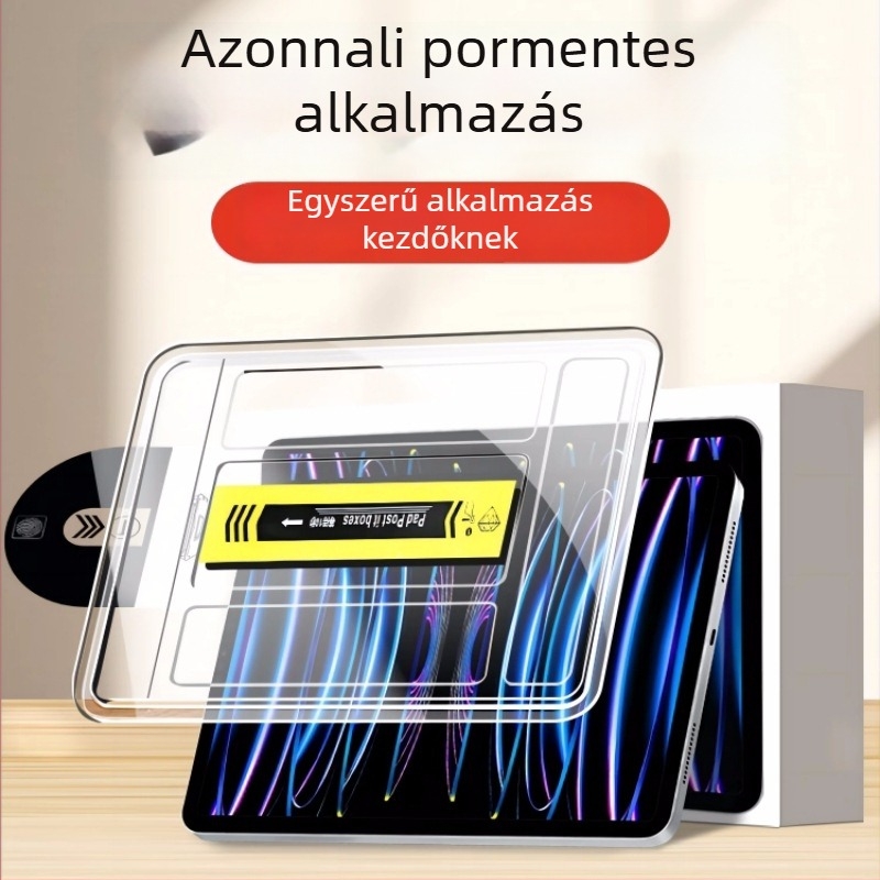 iPad edzett üveg kijelzővédő – teljes fedés, ütésálló, előoldali fólia, kékfény-szűrő