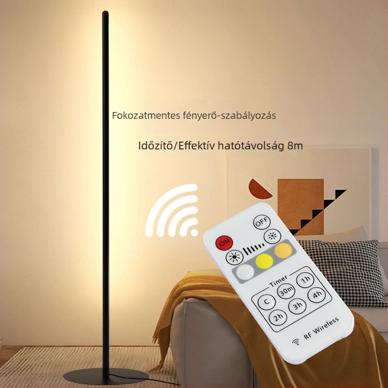 LED állólámpa, skandináv minimalist stílusban, nappali és hálószoba számára, dekoratív sarokvilágítás távirányítóval