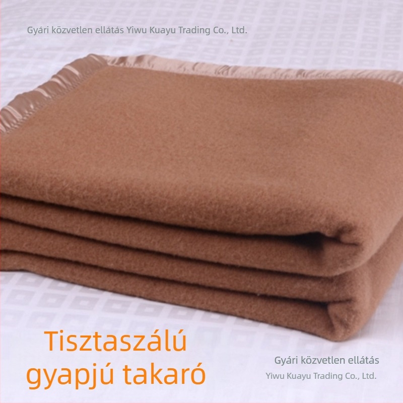 100% tiszta gyapjúból készült meleg pléd, puha és nedvességálló, fleece béléssel, vastag, egyszemélyes vagy kétszemélyes ágyhoz