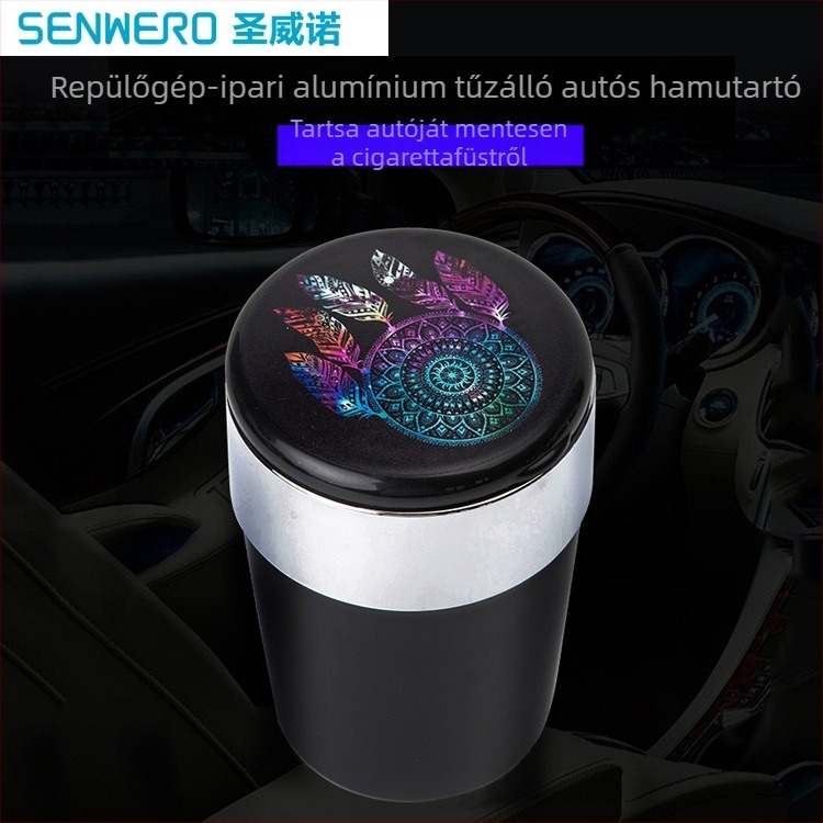 SENWERO A02 – Többfunkciós autó hamutál LED világítással, műanyagból