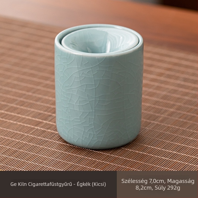 Kerámiás hamutál teaceremóniához, szélvédett kialakítás, logóval ellátott, minimalist kínai stílus