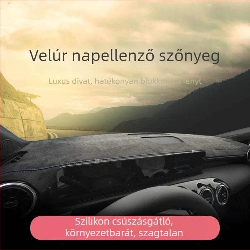 Autó műszerfal és középső konzol árnyékoló párna, velúr anyagból