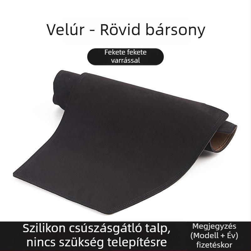 Autó műszerfal és középső konzol árnyékoló párna, velúr anyagból